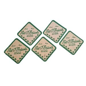 Pat O'Brien's New Orleans Coasters‎ Shamrock Bar Souvenir Set of 5 Paper